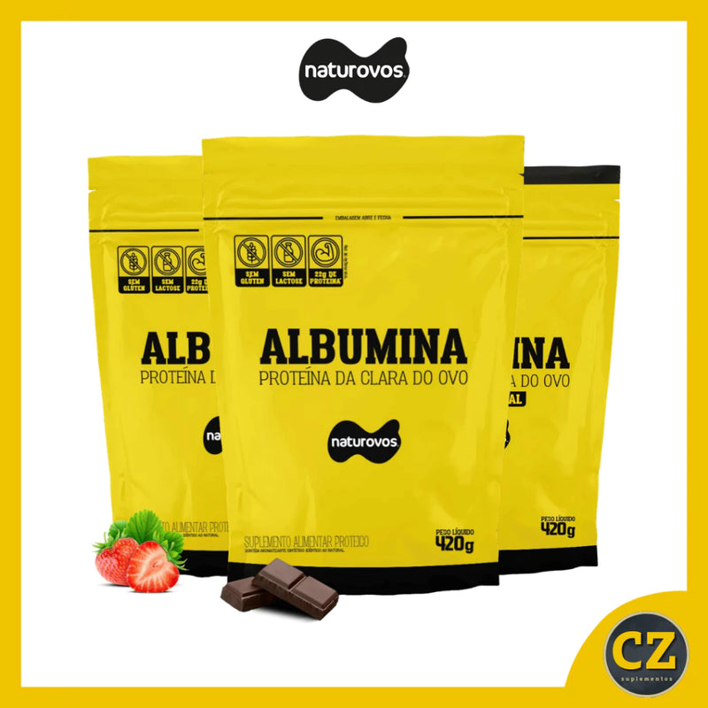 ALBUMINA NATUROVOS SUPLEMENTO MASSA MUSCULAR (420G) - NATUROVOS ORIGINAL