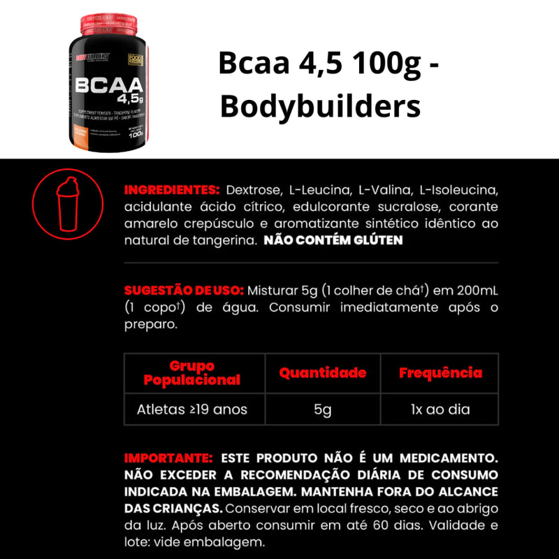 KIT 2X SUPLEMENTO DE PROTEÍNA ISOLADA ISO PROTEIN 900G + 2X BCAA 4.5 100G + 2X POWER CREATINA 100 + 2X COQUETELEIRA - AUMENTO DE MASSA MUSCULAR MAGRA - BODYBUILDERS ORIGINAL