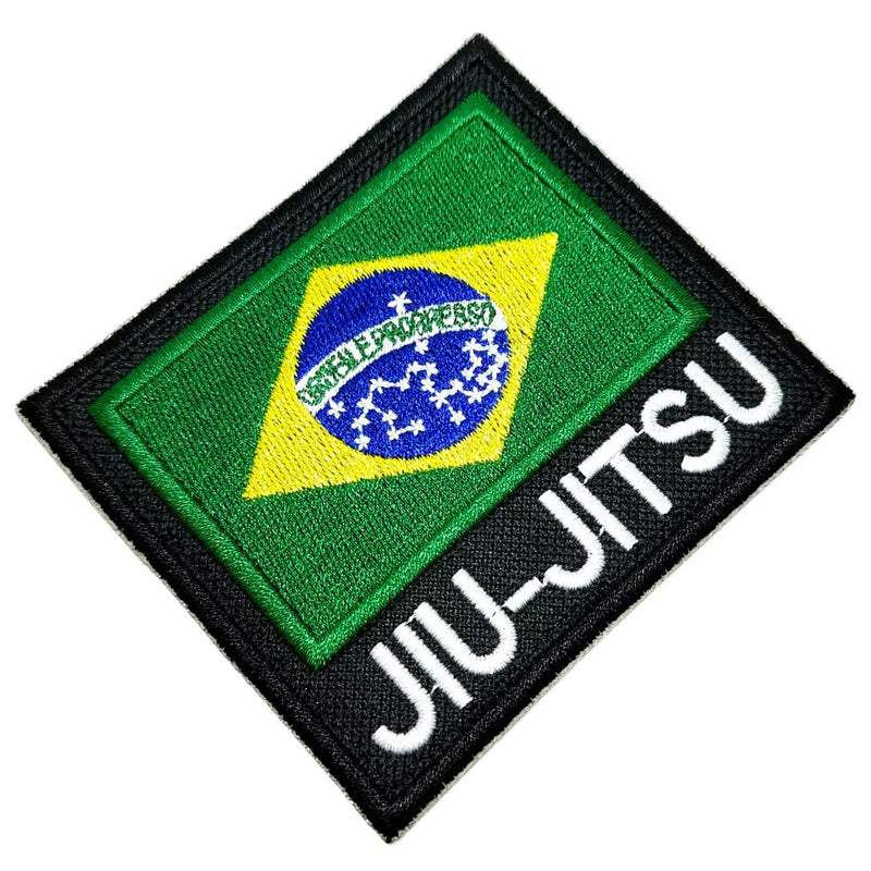 PATCH BORDADO TERMO ADESIVO DE BANDEIRA DO BRASIL PARA AMANTES DE JIU-JITSU