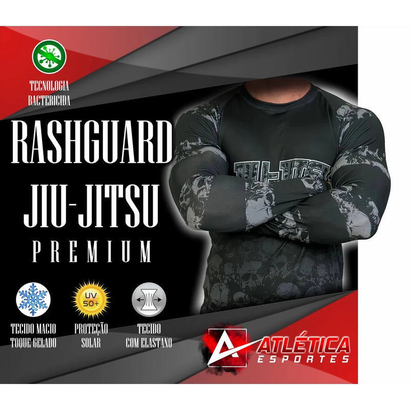 RASH GUARD JIU JITSU SKULL ATL - PROFISSIONAL